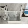 Docciabox Box Doccia per Vasca a 3 lati in Vetro Trasparente da 6 mm Apertura Scorrevole - Misura: 80 x 160 x 80 x h150
