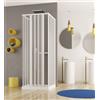 Docciabox Box doccia in PVC 3 lati apertura bilaterale con doppia chiusura ad angolo - Misura: 75 x 90 x 75 x h185