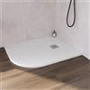 SolidStone Piatto Doccia Semicircolare 70x90 Raggio 38 in Pietra SOLIDSTONE alto 2,8 cm - Bianco