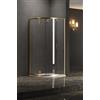 Docciabox Box doccia cristallo 5 mm Trasparente Semicircolare con profili Oro - Misura: 80 x 80 x h190 cm (R. 55cm) - Trasp.