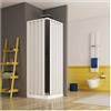 Docciabox Box Doccia in PVC - 2 lati Apertura Angolare a Soffietto con Doghe Cieche Vari Colori - Misura: 70 x 140 x h185