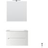 Docciabox Mobile Bagno Sospeso Completo di Lavabo in Ceramica Specchio Lampada Led Bianco Opaco Cannettato
