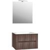 Docciabox Mobile Bagno Sospeso Completo di Lavabo, Specchio e Lampada