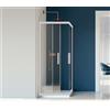 Docciabox Box Doccia Colorato Cristallo 6 MM Trasparente Apertura Angolare Reversibile Colore Silver - Misura: 70 x 90 x h200 cm