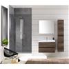 Docciabox Mobile Bagno Sospeso Colore Rovere Scuro Misura 110x190x46 cm
