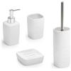 Gedy Set 4 accessori appoggio in ceramica bianco con inserti cromati Serie Kelly di Gedy