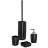 Gedy Set 4 accessori appoggio in ceramica nero Serie Kelly di Gedy