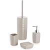 Gedy Set 4 accessori appoggio in ceramica tortora chiaro Serie Kelly di Gedy