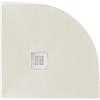 SolidStone Piatto doccia Semicircolare raggio 55 in pietra SOLIDSTONE alto 2,4 cm - Avorio 9001 - Misura: 80x80 x 2,8h