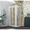 Docciabox Cabina Box Doccia Angolare in Acrilico 2.2mm - 2 lati, 1 Fisso + 1 Saloon Reversibile - Misura: 77-80 (fisso) x 90-95 (saloon) x h185