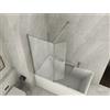 Docciabox Sopravasca in vetro 6mm Trasparente dim 85+40cm deflettore h140cm - Misura 85 + 40 x h 140