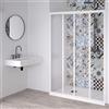 Docciabox Box Porta Doccia Acrilico 1.8 MM 1 Lato Apertura Scorrevole Telaio PVC Bianco - Reversibile - Misura 110-120 x 190h