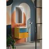 Docciabox Mobile Bagno Sospeso Niwa 03 Colore Senape e Blu Pacifico Misura 60x46 cm