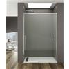 GME Box Doccia in Cristallo 6 mm Anticalcare Trasparente 1 Lato - Porta Doccia Scorrevole Reversibile - Misura: 130-135 xh196 cm