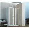 Docciabox Box Porta Doccia Acrilico 2.2 MM 1 Lato Apertura Centrale Scorrevole Telaio PVC Bianco - Misura 110-120 x 190h