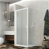Docciabox Parete doccia Walk-In in Acrilico 2.2 MM Telaio PVC Bianco - Misura: 108-110 x 190h
