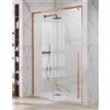 Docciabox Box Porta Doccia Scorrevole Soft Close Telaio ROSE GOLD Cristallo 8mm H 200 - Misura: 130 x h200 cm