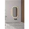 Docciabox Specchio da Bagno con Illuminazione Interna e Cornice in Acciaio Oro Spazzolato Modello Helios