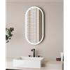 Docciabox Specchio da Bagno con Illuminazione Interna e Cornice in Acciaio Spazzolato Modello Lumina