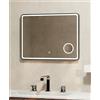 Docciabox Specchio LED con Cornice in Acciaio Nero e Comando Touch Integrato Modello Eclipse