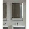 Docciabox Specchio Retroilluminato con Cornice e Mensola Nera Misura 50 x 90 cm