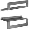 Docciabox Gedy Portaoggetti Doccia.mensola Portasciugamani 30 cm Cleo Gun Metal
