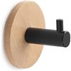 Docciabox Gedy Appendiabiti Singolo Tondo Juncos Nero Matt-naturale
