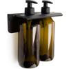 Docciabox Gedy Porta Dispenser Doppio con Bottiglie Grouper Ambra Nero Matt