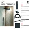 Docciabox Gedy Set Doccia Quadrato 25x25 cm High Pro Plus 03 Nero Matt