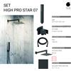 Docciabox Gedy Set Doccia Quadrato 25x25 cm High Pro Star 07 Nero Matt