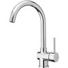 Paffoni Miscelatore Lavello Monoforo Canna Orientabile Stick Cromo