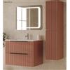 Docciabox Mobile Bagno effetto Plissettato con Specchio Led Riga
