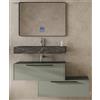 Docciabox Mobile bagno Sospeso con Top effetto Marmo e Specchio Led Stratos