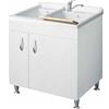Docciabox Lavatoio con mobile in nobilitato e 2 vasche - L 75 cm x P 60 cm