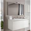 Docciabox Mobile Bagno Sospeso Cielo in MDF con Lavabo in Ceramica 100 cm