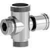Deviatore per Colonna Doccia in Ottone Cromo 3/4M x 1/2M x 1/2M 3/4"M x 1/2"M x 1/2"M