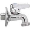 Rubinetto Lavatrice a Sfera Lusso in Ottone Cromato 1/2x3/4 + Rosetta 1/2"x3/4" + Rosetta