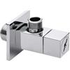 Rubinetto Sottolavabo Quadro 1/2 x 3/8 + Borchia 1/2" x 3/8" + Borchia