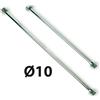 Tubetto Rame Cromato 10 con 2 Cartelle e 2 Calotte F 1/2 cm 80 cm 80