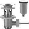 Piletta di Scarico Saltarello Norton Pesante con Tappo in Acciaio Inox Lucido 1 1/4" + Troppo Pieno 1"1/4 + Troppo Pieno