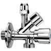 ALBERTONI Rubinetto Sottolavabo Combinato Lavatrice a 3 Vie 1/2x3/4x 10 + Rosetta 1/2"x3/4"x 10 + Rosetta