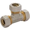 APE RACCORDERIE Tee Con 3 Dadi A Compressione O-Ring Per Tubo Rame Ape 14 x 14 x 14 mm 14 x 14 x 14 mm