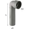BAMPI Curva Tecnica a Innesto Prolungata Senza Morsetto Bamplast 40 x 50 - L.158 mm 40 x 50 - L.158 mm
