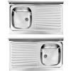 CM Lavello Inox Ad Appoggio 1 Vasca Con Gocciolatoio Mondial 90x50 cm - Dx 90x50 cm - Dx