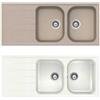CM Lavello Sintetico 2 Vasche con Gocciolatoio Incasso Lithos Avena 58 - 116x50 cm Avena 58 - 116x50 cm