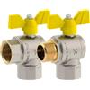 F.I.V. Valvola a Sfera Gas a Squadro con Farfalla in Alluminio FIV 1/2F/F - DN15 1/2"F/F - DN15