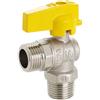 F.I.V. Rubinetto Gas a Sfera M/M a Squadro con Leva in Alluminio FIV 1/2 x 1/2 1/2" x 1/2"