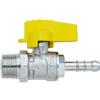 F.I.V. Rubinetto Gas a Sfera Maschio Diritto con Portagomma FIV 1/2 x 14 mm - Metano 1/2" x 14 mm - Metano