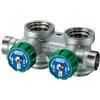 FAR Collettore Complana Destro Cromato 3/4 con Valvole di Arresto FAR 2 Vie 24x19 2 vie 24x19