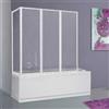 GIAVA Parete Vasca Giglio Bollicine Acrilico Profilo Bianco 2 Ante 91 cm - Chiusura 1 Lato 2 ante 91 cm - Ch.1 lato
